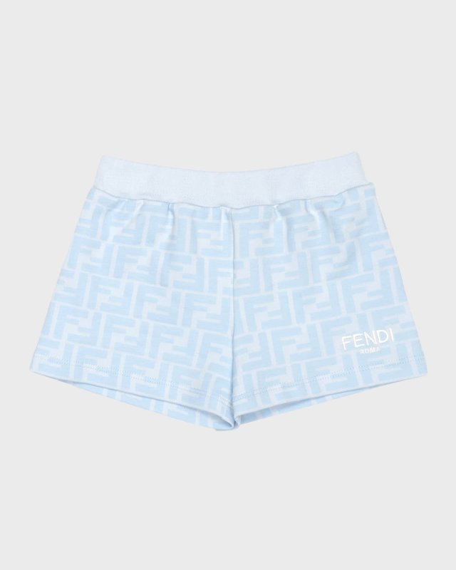 Kid's Faded FF Logo-Print Shorts, Size 6M-24